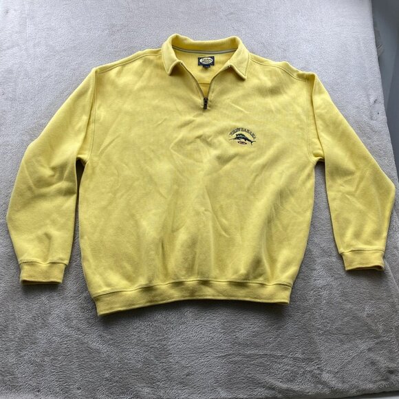 Tommy Bahama Mens Sweater Large Pullover 1/4 Zip Knit Long Sleeve Casual Yellow - Picture 8 of 9